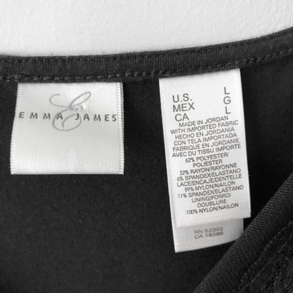 🛍 2 for $25! 🛍 Emma James - Black Lace Accent V-Neck Top - Picture 10 of 12